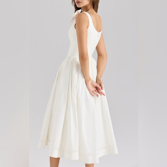 House of CB White Bow Strap Midi Dress - Picture 2 of 4